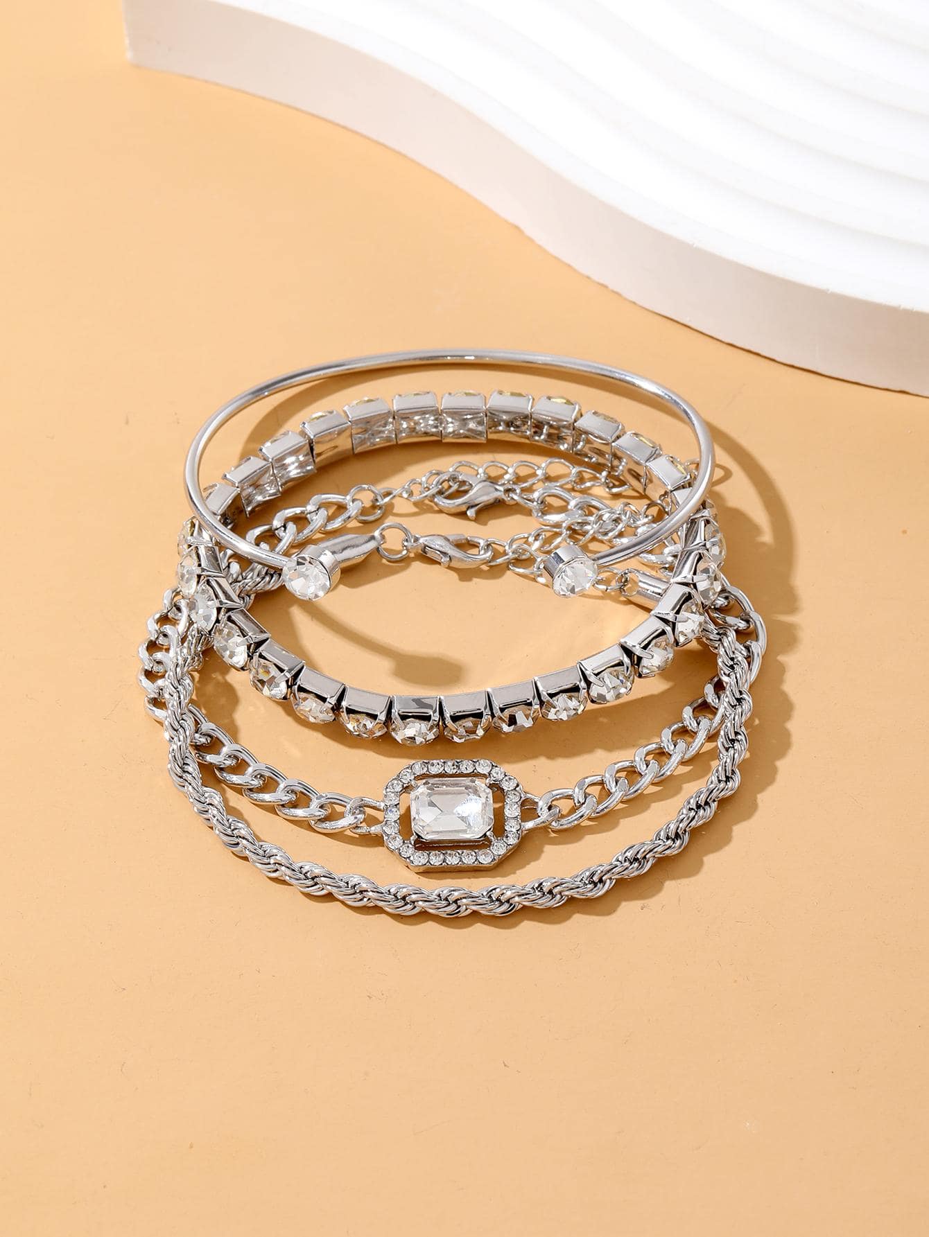 سوار براقة سبائك الزنك مكعب زركونيا زخرفة للنساء ا...