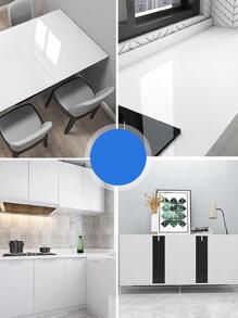 1roll Solid Color Kitchen Sticker, Stickers, Wall Decal, Vinyl Decal For Home Decorations, Spring Decoration Items Refresh Your Home, Festival Decoration Stickers Gifts Birthday Graduation - White - View 9