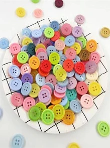 50入組混色鈕扣diy手工藝術品,適用於幼兒園幼兒手工藝品 - 彩色 - 查看 6