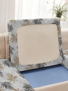 1入組樹葉圖案沙發座套客廳用現代滌綸沙發靠墊套 - 灰色 - 查看 3