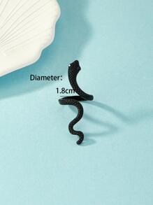 Anillo de envoltura con diseño de serpiente - Negro - Ver 4