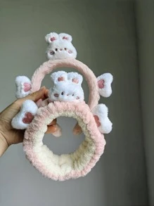 1 băng đô trang trí hình thỏ hoạt hình & 1 băng đô - Hồng - Xem 10