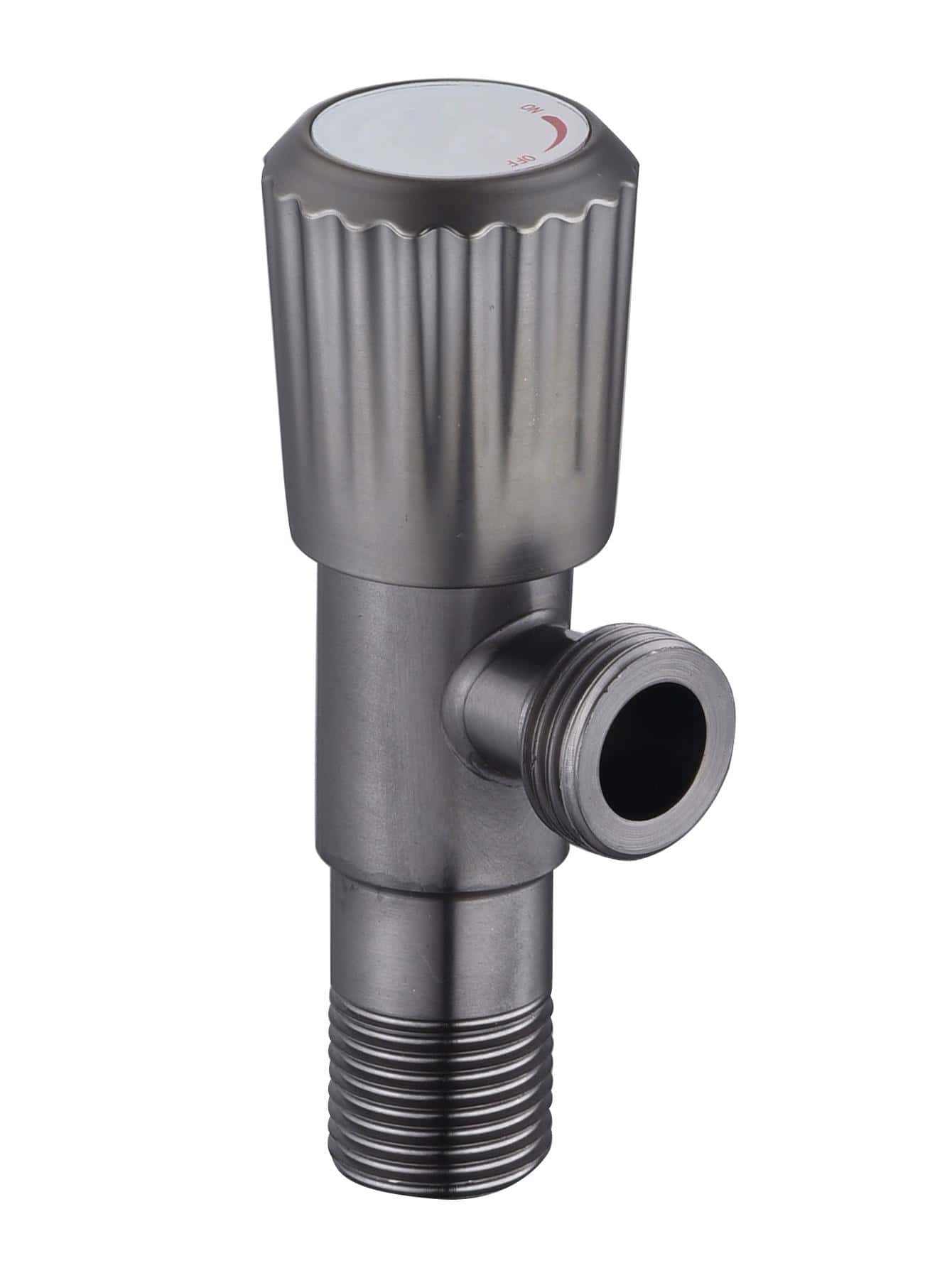 1pc Toilet Water Inlet Hose And Angle Valve Switch, Hot Water Heater Cold & Hot Water Triangle Valve Explosion-Proof Valve - Light Grey - View 1