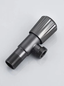 1pc Toilet Water Inlet Hose And Angle Valve Switch, Hot Water Heater Cold & Hot Water Triangle Valve Explosion-Proof Valve - Light Grey - View 3