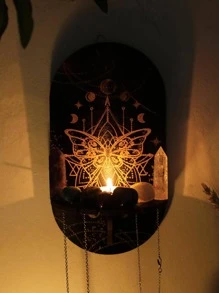 1入組月亮和蝴蝶樣式掛壁式燭臺 - 彩色 - 查看 6