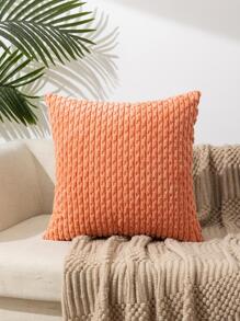 1pc Solid Cushion Cover Without Filler, Minimalist Corduroy Decorative Throw Pillow Cover For Home - Orange - View 1