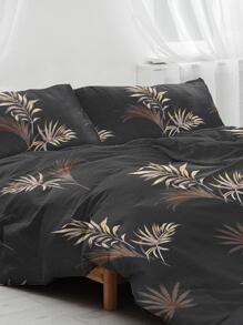 3入組/套葉子圖案被套1入組被套和2入組枕套現代家居布藝床上用品套裝 - 彩色 - 查看 3