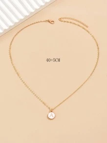 Dây chuyền 26 chữ cái Cross Border hình giọt dầu tròn, mặt dây chuyền chữ cái hình mẹ Anh-Mỹ theo phong cách Châu Âu, trang sức nữ - Vàng - Xem 3