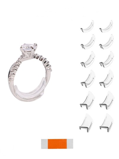 12pcs Plastic Ring Adjuster, Minimalist Plain Ring Adjuster For Home