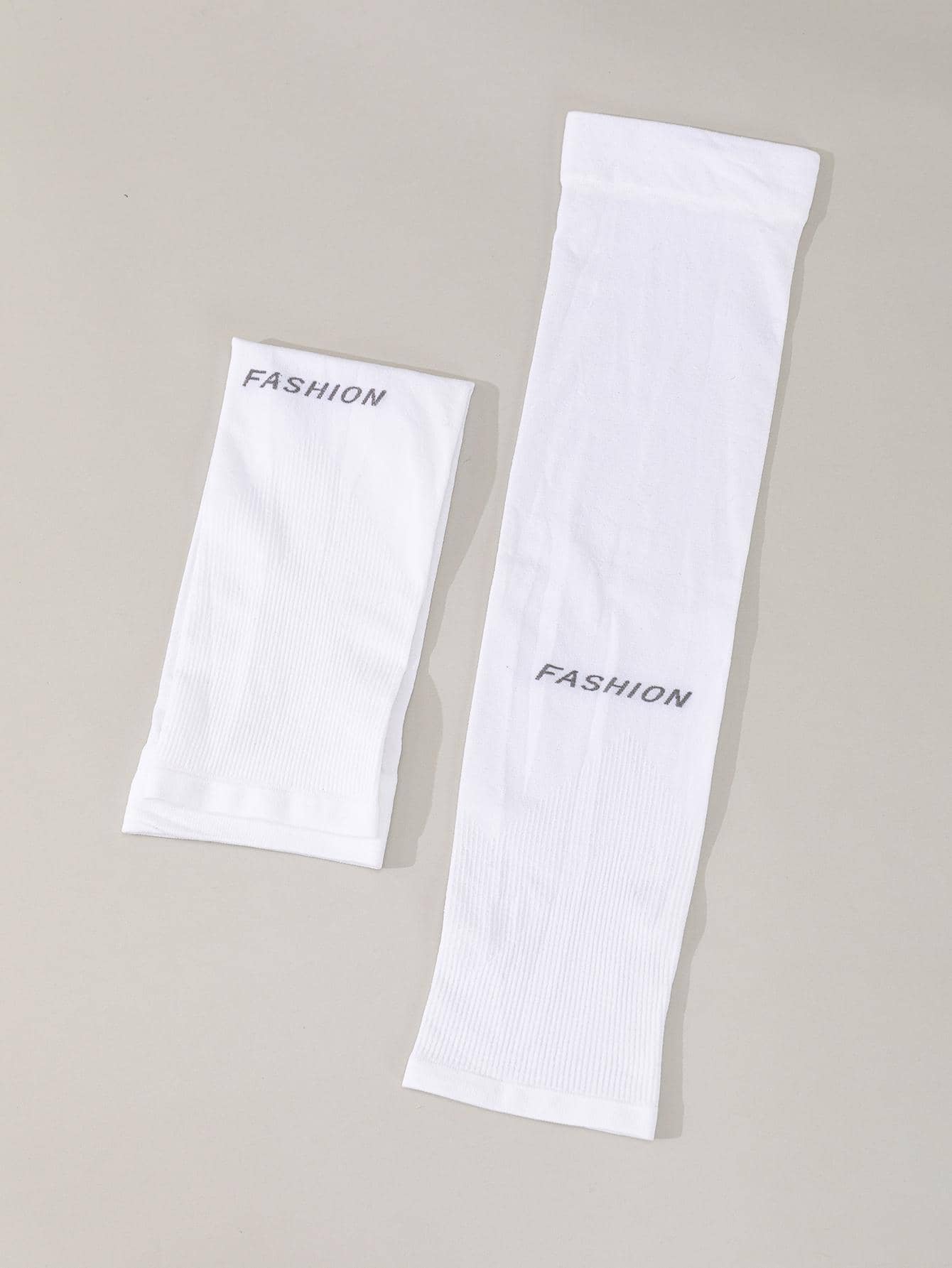 Sun Protective Anti UV 1pair Sun Protection Letter Graphic Polyester Cycling Arm Sleeves - White - View 1