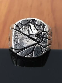 1 nhẫn trang trí hình học cổ điển dành cho nam để trang trí hàng ngày để có vẻ ngoài sành điệu - Màu Bạc Cổ - Xem 1