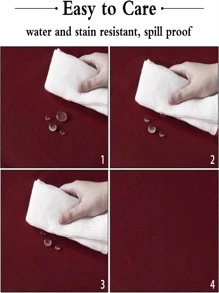 1入組素色裝飾桌子極簡滌綸防水桌布 - 紅色 - 查看 4
