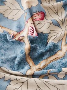 1入組提花花朵圖案沙發座套 - 藍色 - 查看 4