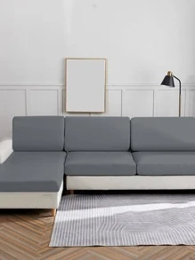1 Đồng Màu Ghế Sofa Đệm, Tối Giản Polyester Ghế Sofa Đệm Cho Gia Đình - Xám - Xem 2