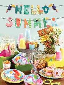 1套紙拉旗現代字母設計生日派對裝飾拉旗家用 - 彩色 - 查看 1