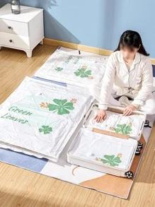 1pc PE Air Vacuum Bag, Modern Leaf Pattern Vacuum Bag For Home Halloween Decorations Halloween Costumes Autumn Decor Festival Decor - White - View 1