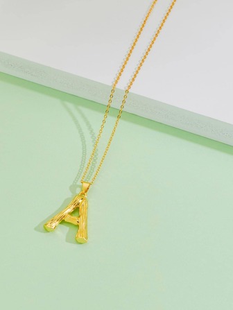 1 st Fashionabla texturerade brev charmhalsband för män kvinnor för alla hjärtans dag present Mode punk smycken present för män populär, mamma, mor, mors dag, present