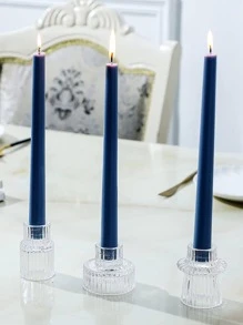 3 cái Giá đỡ nến thủy tinh trong suốt Trang trí cho Nến trụ, Nến côn, Nến Tealight - Trong sáng - Xem 2