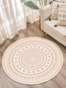 1入組圖形印花地毯波西米亞風格滌綸地毯用於家居裝飾 - 彩色 - 查看 1