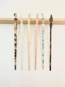 1/2/4/5/6个装不对称醋酸纤维复古时尚发夹/发卡，学习用品，发饰