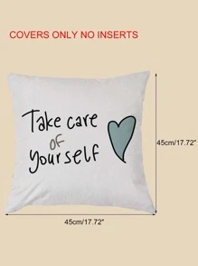 1入組標語圖案靠墊套不附帶内芯現代織物枕套裝飾 - 彩色 - 查看 6