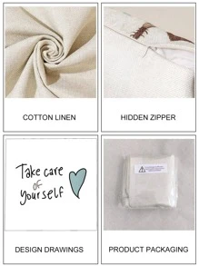 1入組標語圖案靠墊套不附帶内芯現代織物枕套裝飾 - 彩色 - 查看 5