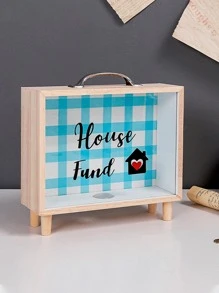 Hộp đựng tiền đồ họa 1 chữ cái & hoạt hình - Màu xanh lam - Xem 1