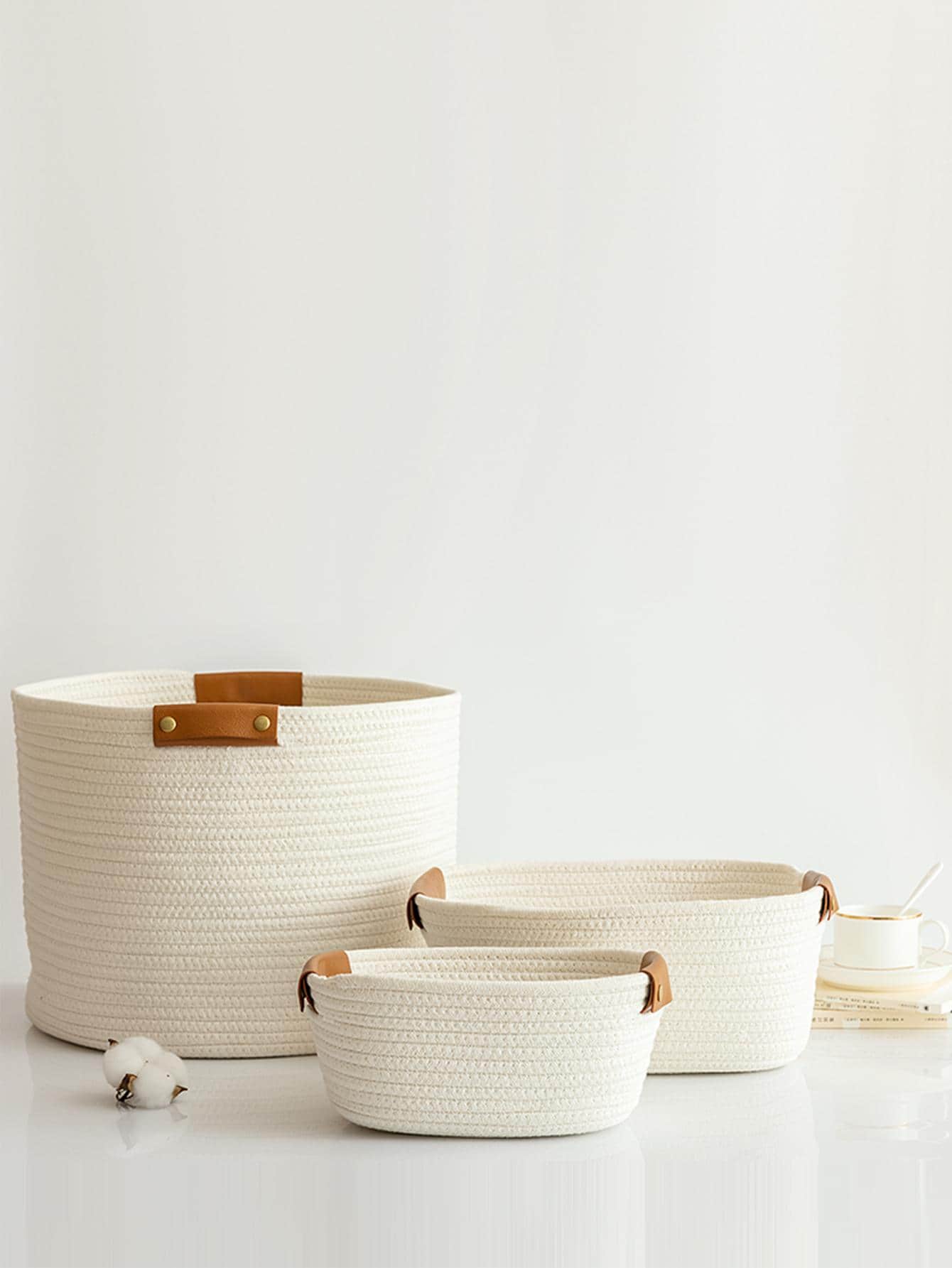 1入組化妝品&玩具&雜物收納籃 - 白色 - 查看 1