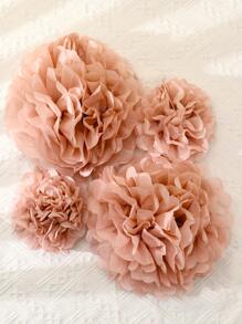 9pcs Tissue Paper Flower Ball,Baby Shower Birthday Party Decoration Paper Pom Pom,Handmade Hanging Paper Pom Pom Wedding Decoration - Baby Pink - View 2