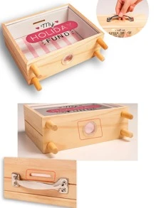 Hộp đựng tiền đồ họa 1 chữ cái & hoạt hình - Màu xanh lam - Xem 3