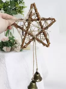 1 chiếc chuông gió thiết kế hình ngôi sao, trang trí nhà cửa, trang trí phòng, trang trí tường - màu nâu - Xem 2
