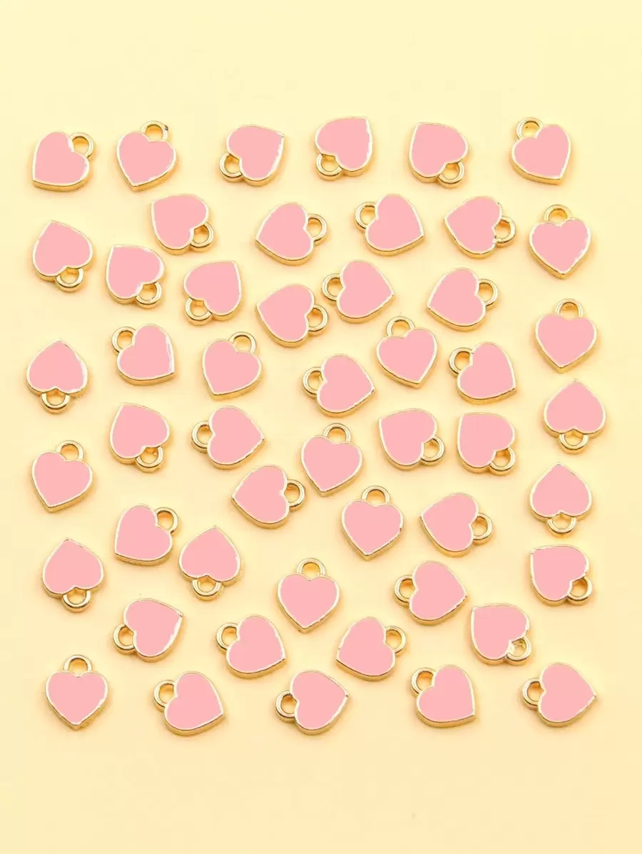 50pcs/Set Heart DIY Pendant Valentines - Baby Pink - View 1