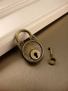 1入組鋅合金鎖復古小熊設計家用掛鎖 - 銅色 - 查看 1