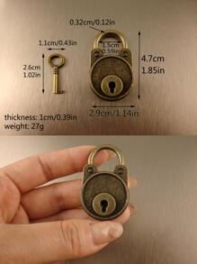 1入組鋅合金鎖復古小熊設計家用掛鎖 - 銅色 - 查看 2