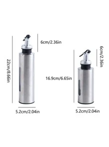 1 pieza de acero inoxidable Aceite Dispensador - Plateado - Ver 6