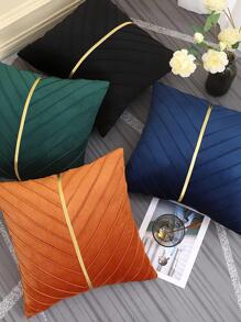1pc/2PCS Christmas Green Velvet Throw Pillow Covers 18x18 Pack Of 2 With Gold Leather Forest Green Decorative Couch Pillowcase Luxury Modern Pillow Cover For Living Room Bedroom Sofa Cushion Bed - Dark Green - View 6