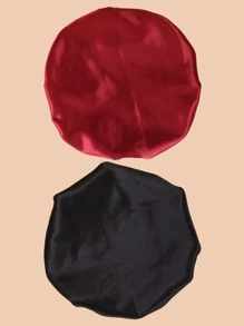 2pcs Elastic Knotted Braids Hair Turban Silk Bonnet Satin Bonnet