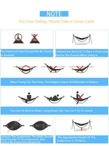 1pc Outdoor Camping Sleeping Hammock With Storage Bag - Blue - View 4