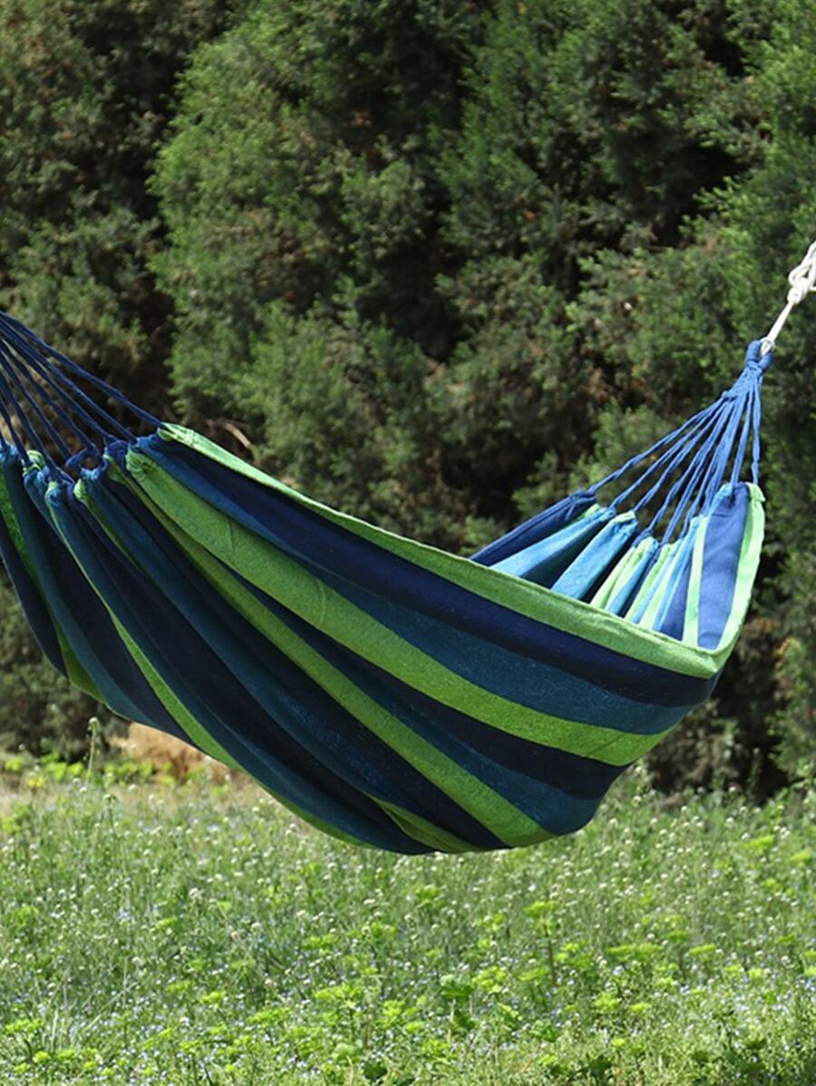 1pc Outdoor Camping Sleeping Hammock With Storage Bag - Blue - View 1