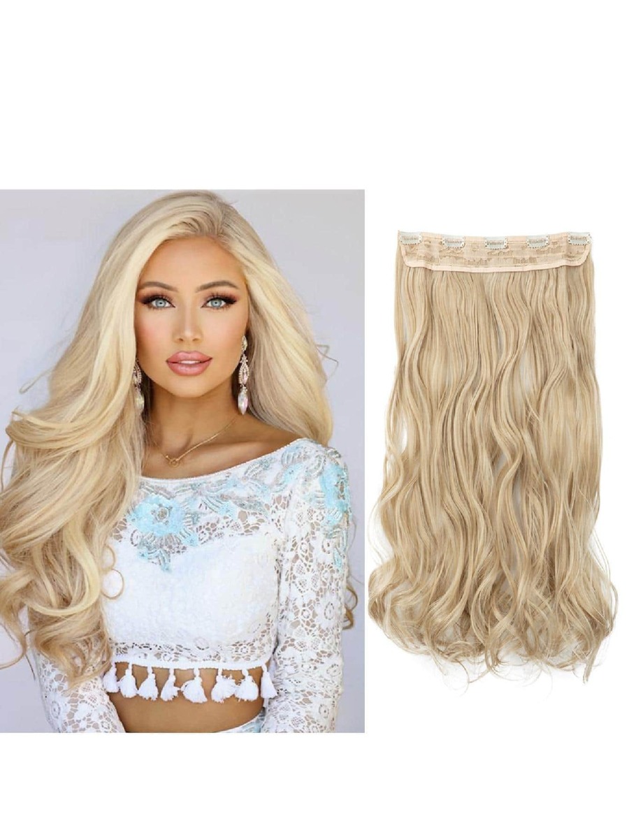 夾片前長款卷人類接髮 - 金色 - 查看 1