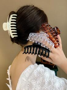 4入組女士素色時尚髮爪適用於頭髮裝飾用品 - 彩色 - 查看 1