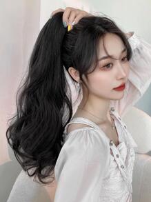 7JHH WIGS 長捲馬尾合成纖維髮延長 - 黑色 - 查看 6