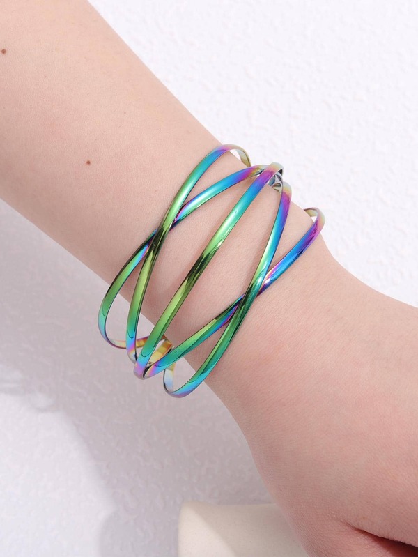Holographic Layered Bracelet SHEIN USA