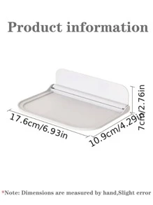 1 PC Nhựa Giá Để Đồ Phòng Tắm, Màu Trắng Hiện Đại Có Thể Gập Lại Không Cần Đấm Treo Tường Phòng Tắm Điện Thoại Giá Để Đồ Cho Phòng Tắm - trắng - Xem 2