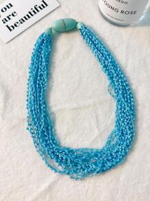 1 vòng cổ trang trí hạt thời trang cho phụ nữ để trang trí hàng ngày - Màu xanh lam - Xem 3