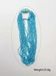 1 vòng cổ trang trí hạt thời trang cho phụ nữ để trang trí hàng ngày - Màu xanh lam - Xem 4