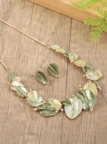 3 Cái/bộ Thời Trang Hợp Kim Kẽm Lá Trang Trí Bộ Trang Sức Cho Phụ Nữ Để Trang Trí Hàng Ngày - màu xanh lá - Xem 5