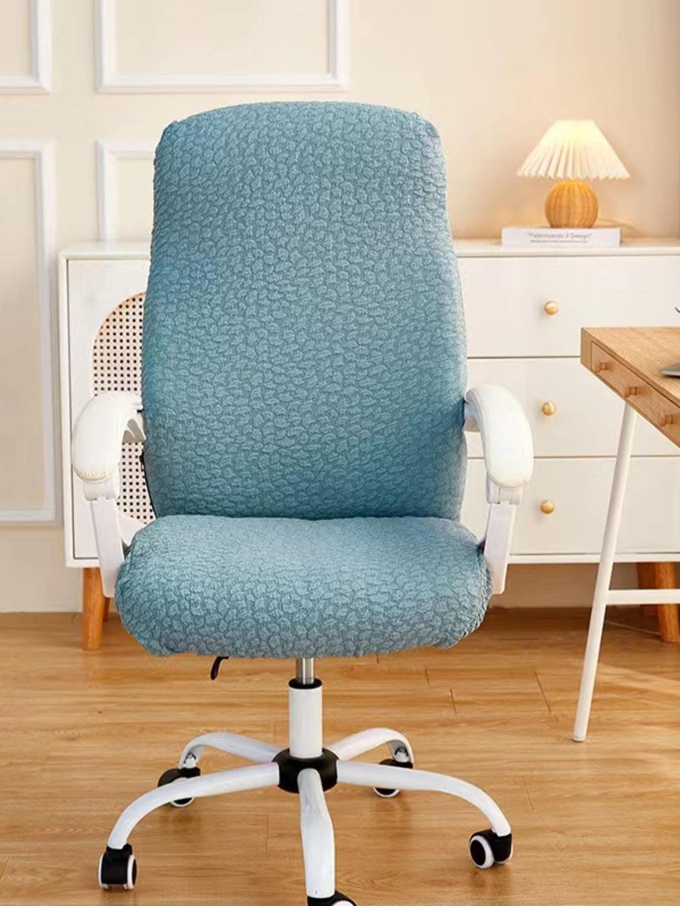 1入組幾何樣式彈性椅套 - 淺藍色 - 查看 1