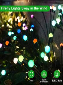 1pc 6/8/10 Led Firefly Shaped Ground Inserted Light, Outdoor Garden & Camping & Solar Lawn Decoration For Four Seasons