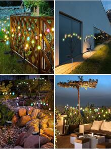 1pc 6/8/10 Led Firefly Shaped Ground Inserted Light, Outdoor Garden & Camping & Solar Lawn Decoration For Four Seasons